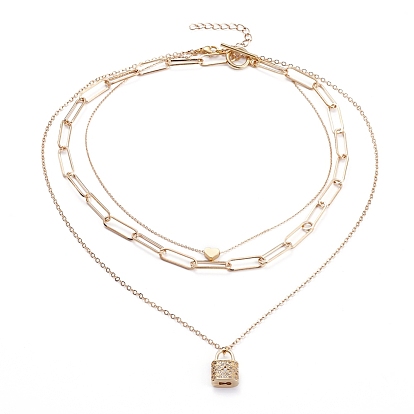 Двухслойные ожерелья и наборы цепочек, с латунными подвесками из кубического циркония и бусинами из латуни