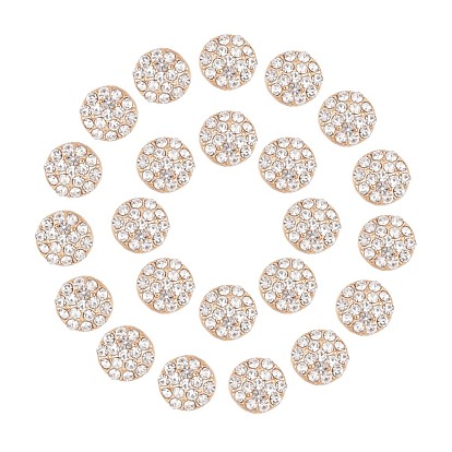 50 Piezas de cabujones de diamantes de imitación de cristal de aleación de vidrio, diy accesorios, plano y redondo