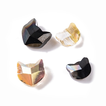 100 шт. Гальванические стеклянные бусины, форма кошки, граненые