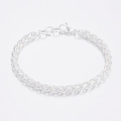 304 Stainless Steel Rope Chain Bracelets, with Lobster Claw Clasps