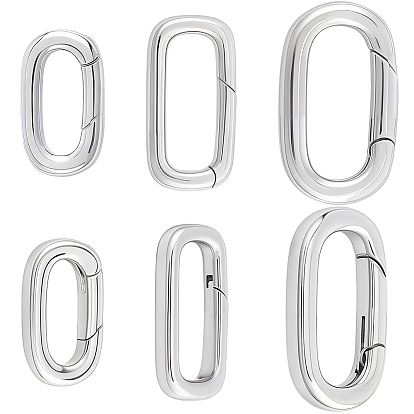 6 шт. 3 стили пружинных затворных колец из нержавеющей стали, прямоугольные