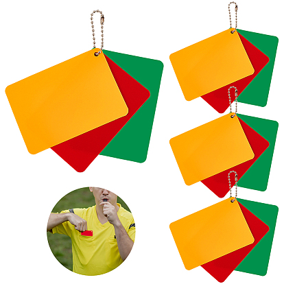 Задержка штрафных карточек судьи из ПВХ, предупреждение и выброс, с шариковой цепью