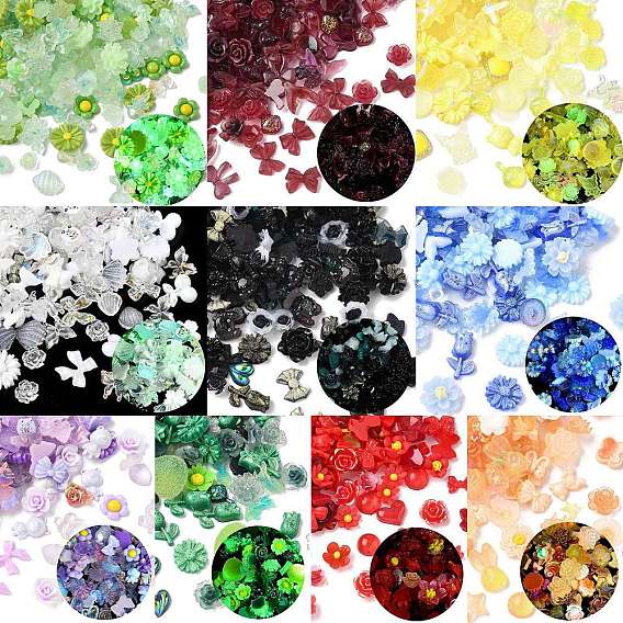 Кабошоны из светящейся непрозрачной смолы, разнообразные