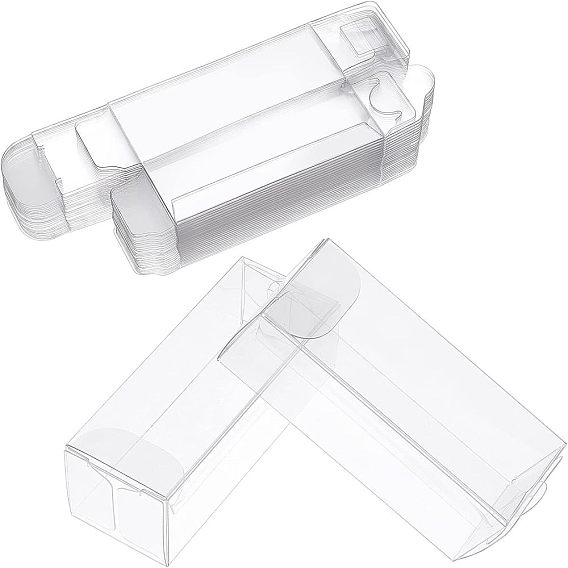 30Pcs Rectangle Transparent Plastic PVC Box Gift Packaging, Waterproof Folding Box, for Toys & Molds