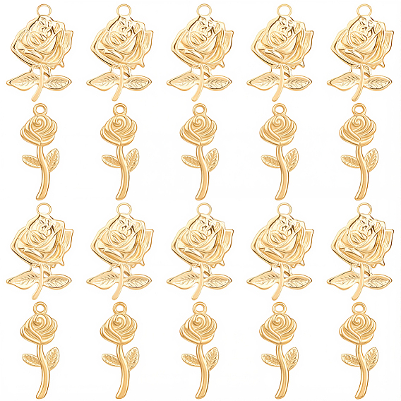 20 шт 2 стили 304 подвески из нержавеющей стали, выросли прелести