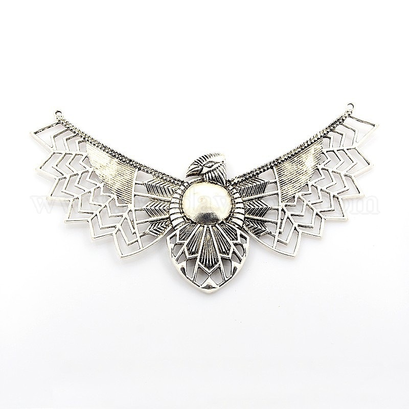 Tibetan Style Alloy 2 Hole Big Eaglehawk Charm Pendants Lead Free Nickel Free 145x80x4mm Hole 2mm