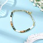 Pulseras de cuentas de jaspe natural y turquesa africana natural (jaspe), con cadenas de clip de latón, real 18 k chapado en oro