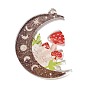 Translucent Resin Pendants, Mushroom Moon Charms with Glitter Powder