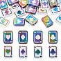 20Pcs 2 Colors UV Plating Rainbow Iridescent Acrylic Enamel Beads, Poker