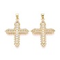 Религиозные латунные подвески с микропаве из прозрачного кубического циркония, крест прелести