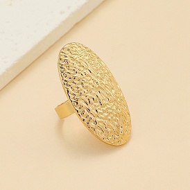 Textured Oval Alloy Adjustable Rings for Women