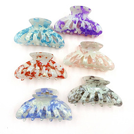 Printed Acrylic Large Claw Hair Clips for Thick Hair, Fresh & Sweet Style