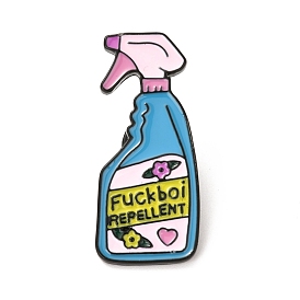 Alloy Enamel Brooches, Enamel Pin, with Butterfly Clutches, Laundry Detergent with Word Fuckboi Repellent, Electrophoresis Black