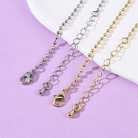 2мм латунные шариковые цепочки ожерелья, с карабин-лобстерами , стойки покрытие, долговечный