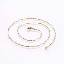 304 Stainless Steel Boston Link Chain Necklaces, with Lobster Claw Clasps