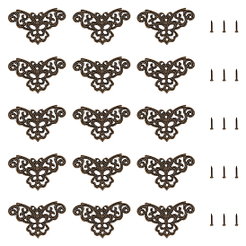 Eckschutz aus Zinklegierung, mit schrauben, für möbel schmuckschatulle dekoration, Schmetterling