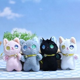 Cute Cloth Plush Bell Kitten Pendant Decorations, for Keychain, Purse, Backpack Ornament