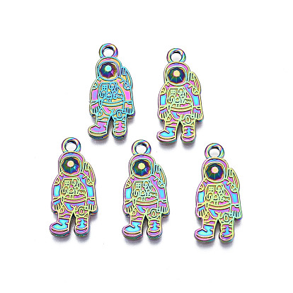 Rainbow Color Alloy Pendants, Cadmium Free & Lead Free, Spaceman