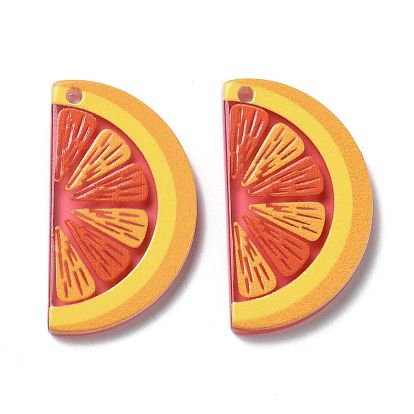 Полупрозрачные акриловые подвески, 3 d распечатано, оранжевые