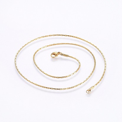 304 Stainless Steel Boston Link Chain Necklaces, with Lobster Claw Clasps