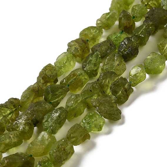 Raw Rough Natural Olive Quartz Beads Strands, Nuggets