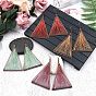 Creative Design Alloy Dangle Earrings, with Cotton Thread and Metallic Cord, Triangle, Red Copper