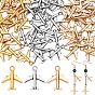 120Pcs 3 Colors Alloy Pendants, Airplane Charms