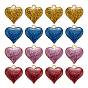Alloy Enamel Pendants, Heart, Light Gold