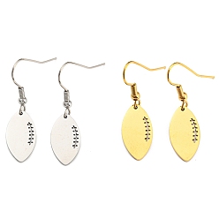 304 Stainless Steel Dangle Earrings, Rugby