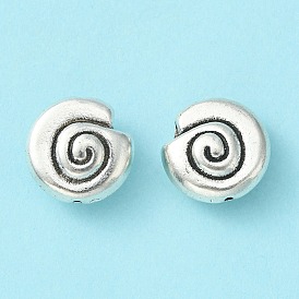 Perles de coquillage alliage d'escargot de style tibétain, sans cadmium et sans plomb, 14x13.5x7mm, trou: 1 mm, environ 290 pcs / 1000 g