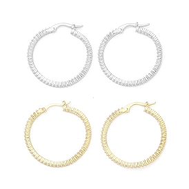 Circle Ring Rack Plating Brass Cubic Zirconia Hoop Earrings for Women, Long-Lasting Plated, Lead Free & Cadmium Free