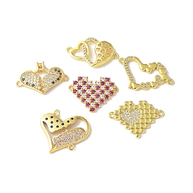 Подвески-сердечки с микропаве из латуни и кубическим цирконием, реальный 18 k позолоченный, долговечный, без кадмия и без свинца, стойки покрытие