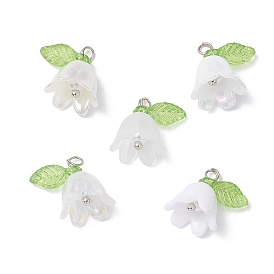 5 шт прозрачные акриловые подвески, прелести цветка лилии