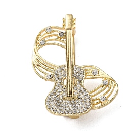 Гитара и музыкальная нота брошь с кристаллами и стразами, булавки из сплава для лацканов одежды рюкзака