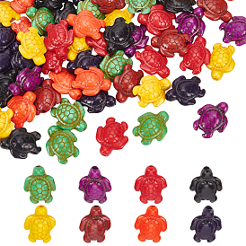 80шт 8 цвета окрашенные синтетические бирюзовые бусины, черепаха