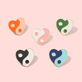 Chic Heart-shaped Metal Badge Pin for Fashion Accessories and Clothing