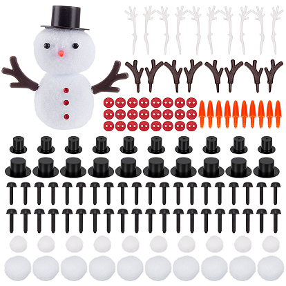 140 шт. наборы для самостоятельного изготовления кукольных украшений в рождественском стиле в виде снеговика, включая пластик, смолу и полиэстер