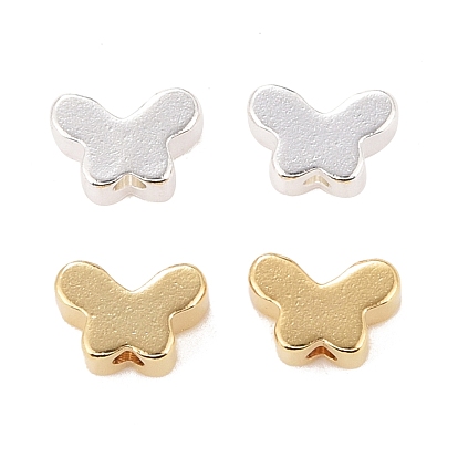 Rack Plating Eco-friendly Brass Beads, Lead Free & Cadmium Free, Long-Lasting Plated, Butterfly