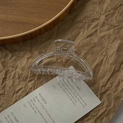 Transparent Plastic Large Claw Hair Clips, with Iron Spring, for Girls Thick Hair