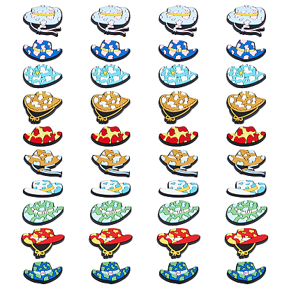 40шт 10 стили ПВХ кабошоны, ковбойской шляпе