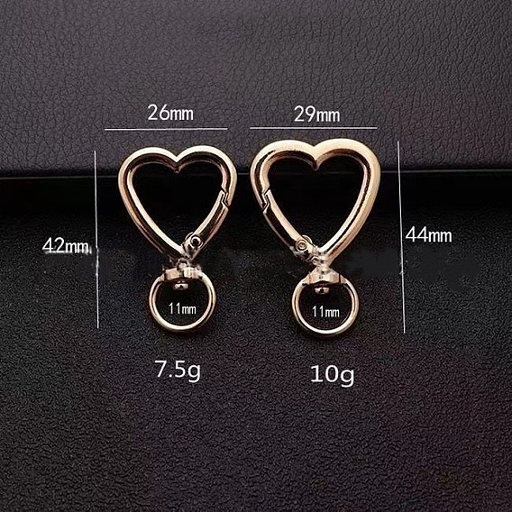 Поворотные застежки-карабины из цинкового сплава, сердце