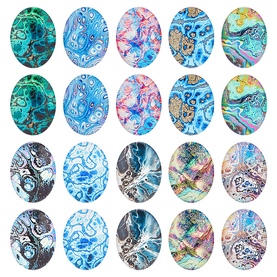 Кабошоны из стекла, овальные