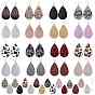 DIY Earring Making, with PU Leather Big Pendants, Brass Earring Hooks and Iron Jump Rings, Teardrop