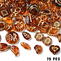 75шт 15 стили имитация янтаря прозрачные акриловые бусины, с металлическим обрамлением, разнообразные