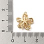 Brass Micro Pave Cubic Zirconia Pendants, Flower