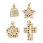 Латунные микропаве прозрачные подвески с фианитом, без кадмия и без свинца, с ABS имитации жемчуга, реальный 18 k позолоченный