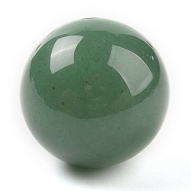 Perles de sphère d'aventurine verte naturelle, pas de trous / non percés, perles rondes à billes