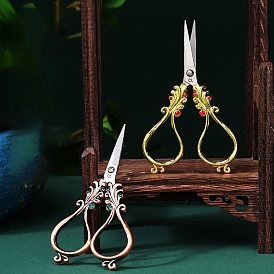 Stainless Steel Scissors, Embroidery Scissors, Sewing Scissors, with Zinc Alloy Rhinestone Handle