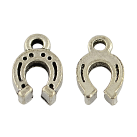 Сплав подковы подвески, тибетский стиль , без кадмия и без свинца, 12x8x3 мм, Отверстие : 1.5 мм , около 1700 шт / 1000 г