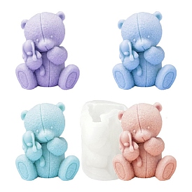 3D Bear Figurine DIY Candle Silicone Molds, for Scented Candle Making